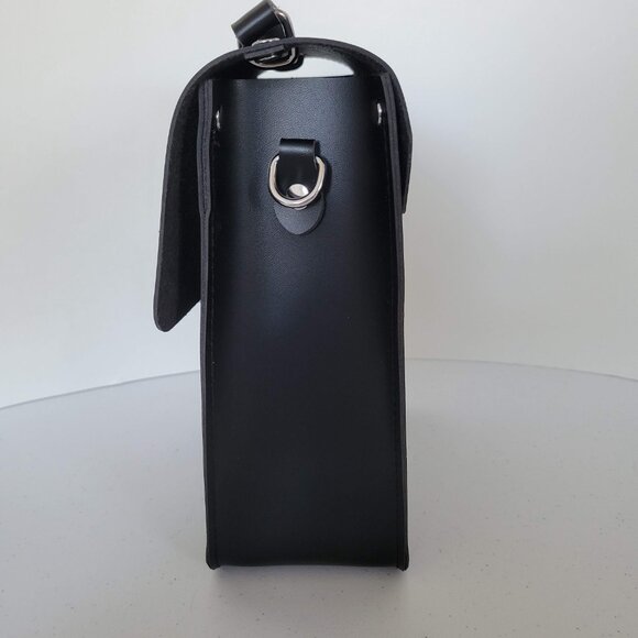 Unbranded Women's Black Pleather Rectangular Satchel Crossbody Purse Handbag - Picture 2 of 7